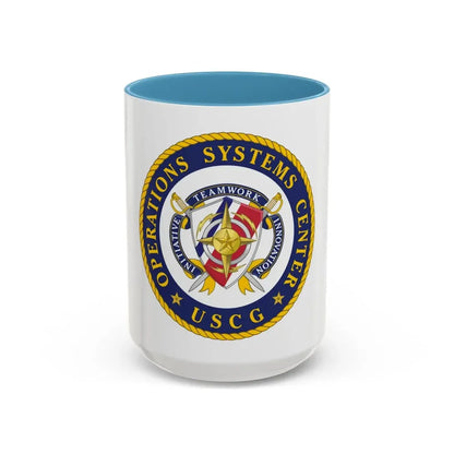 USCG Operations Systems Center (U.S. Coast Guard) Accent Coffee Mug 15oz Light Blue - Go Mug Yourself