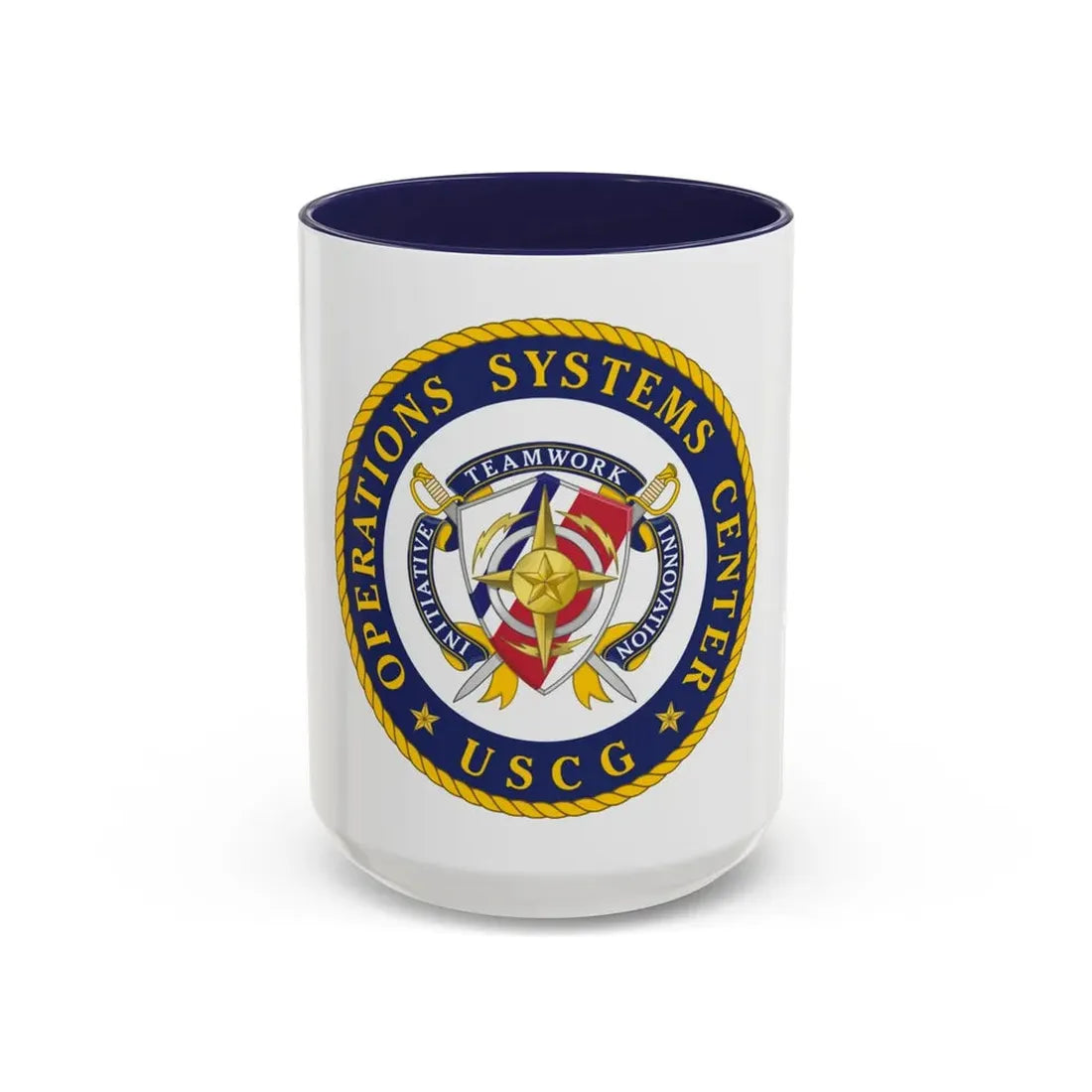 USCG Operations Systems Center (U.S. Coast Guard) Accent Coffee Mug 15oz Navy - Go Mug Yourself