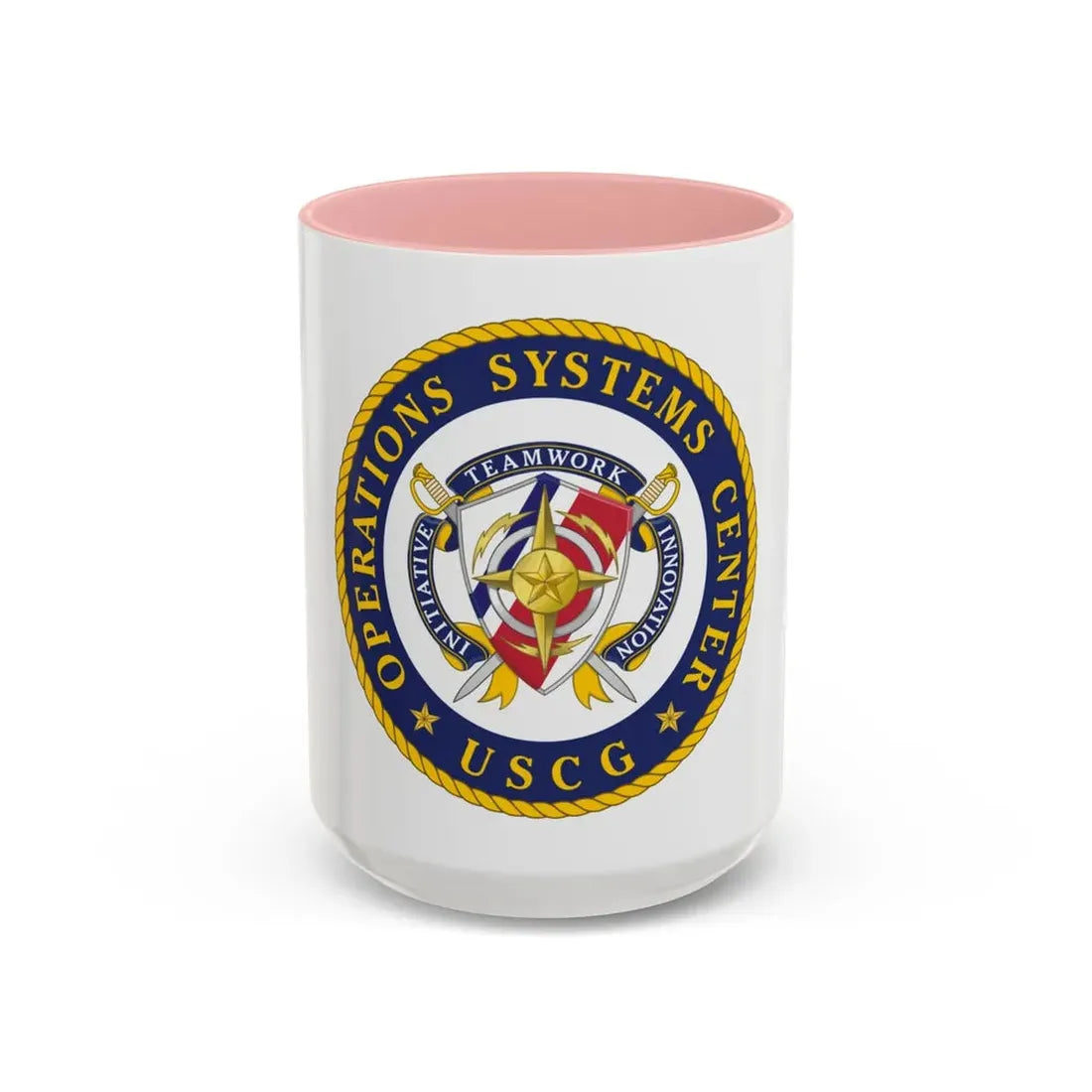 USCG Operations Systems Center (U.S. Coast Guard) Accent Coffee Mug 15oz Pink - Go Mug Yourself