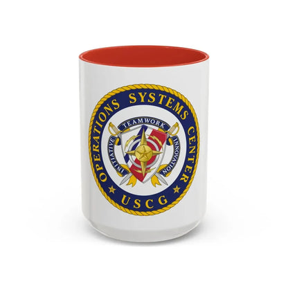 USCG Operations Systems Center (U.S. Coast Guard) Accent Coffee Mug 15oz Red - Go Mug Yourself