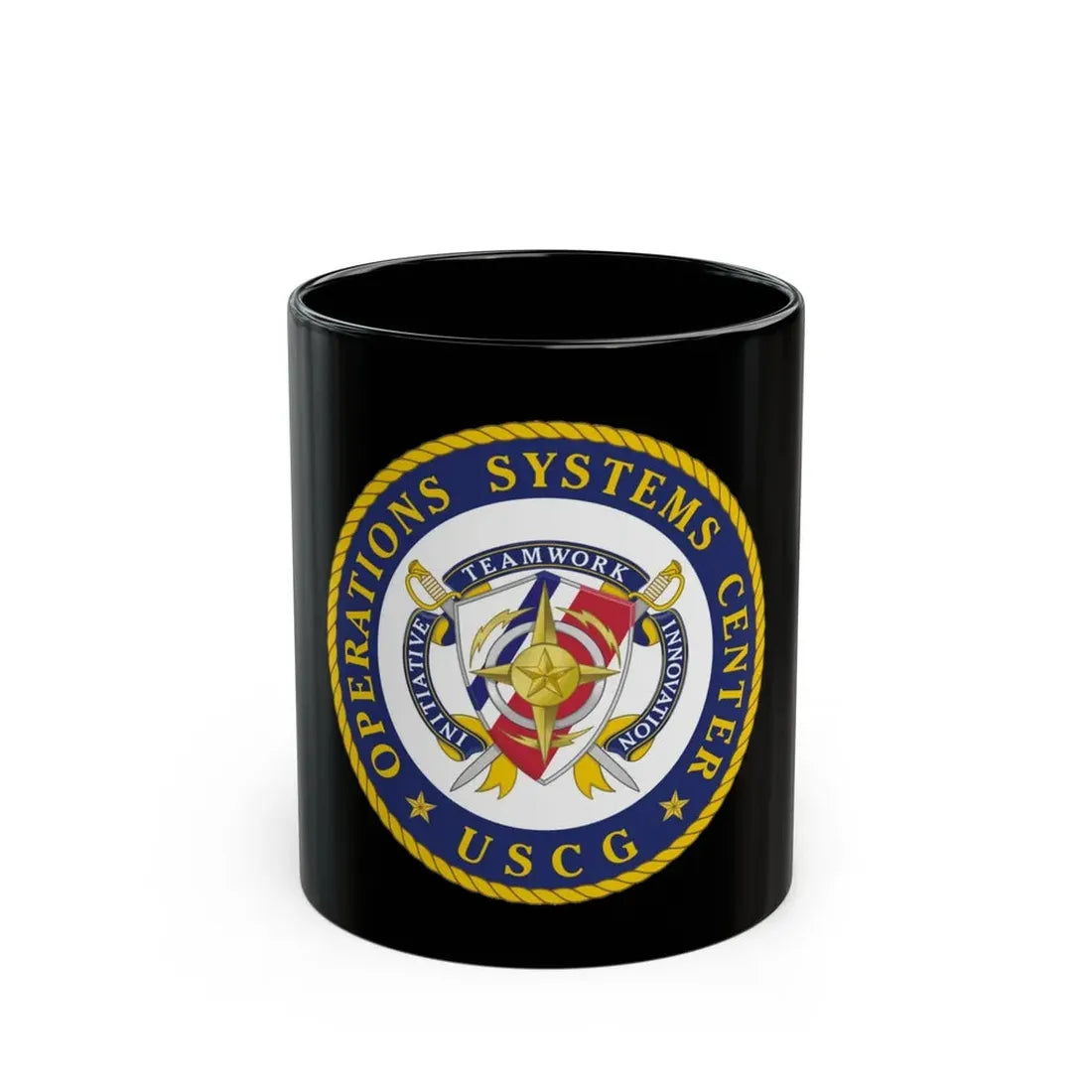 USCG Operations Systems Center (U.S. Coast Guard) Black Coffee Mug 11oz - Go Mug Yourself