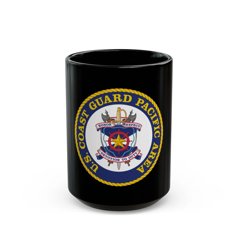 USCG Pacific Area (U.S. Coast Guard) Black Coffee Mug-15oz-Go Mug Yourself