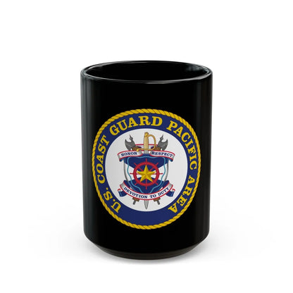 USCG Pacific Area (U.S. Coast Guard) Black Coffee Mug-15oz-Go Mug Yourself