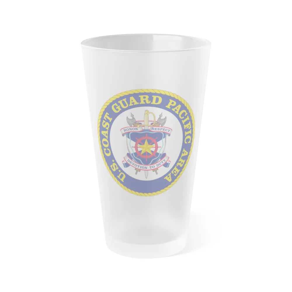 USCG Pacific Area (U.S. Coast Guard) Frosted Pint Glass 16oz-Go Mug Yourself