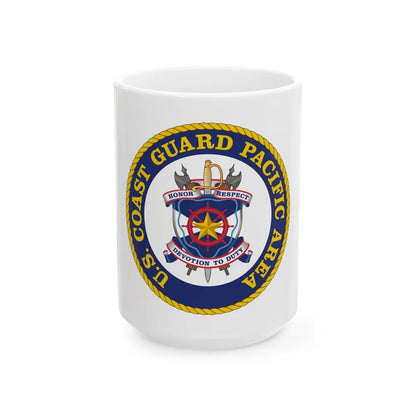 USCG Pacific Area (U.S. Coast Guard) White Coffee Mug-15oz-Go Mug Yourself