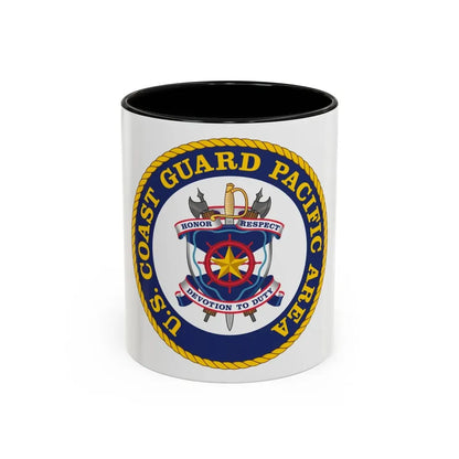 USCG Pacific Area (U.S. Coast Guard) Accent Coffee Mug 11oz Black - Go Mug Yourself