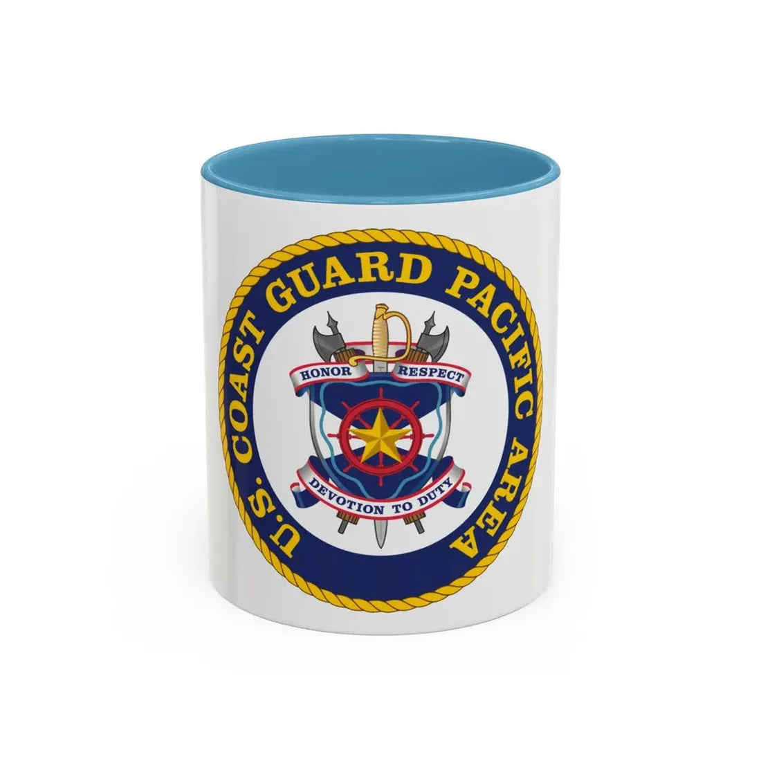 USCG Pacific Area (U.S. Coast Guard) Accent Coffee Mug 11oz Light Blue - Go Mug Yourself