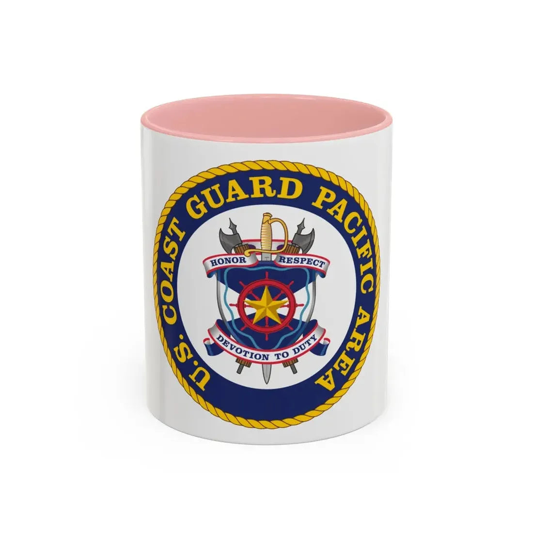 USCG Pacific Area (U.S. Coast Guard) Accent Coffee Mug 11oz Pink - Go Mug Yourself