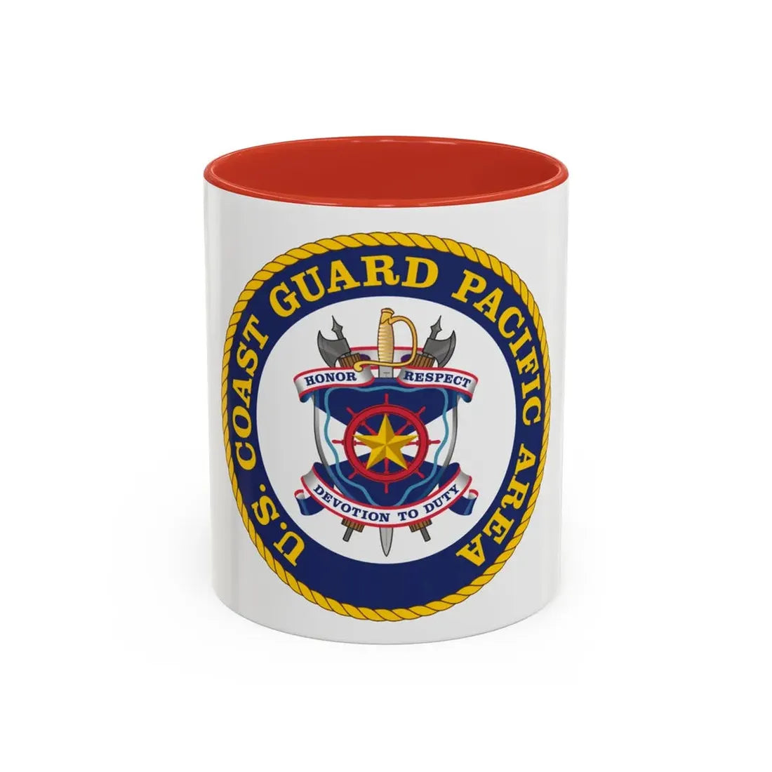 USCG Pacific Area (U.S. Coast Guard) Accent Coffee Mug 11oz Red - Go Mug Yourself