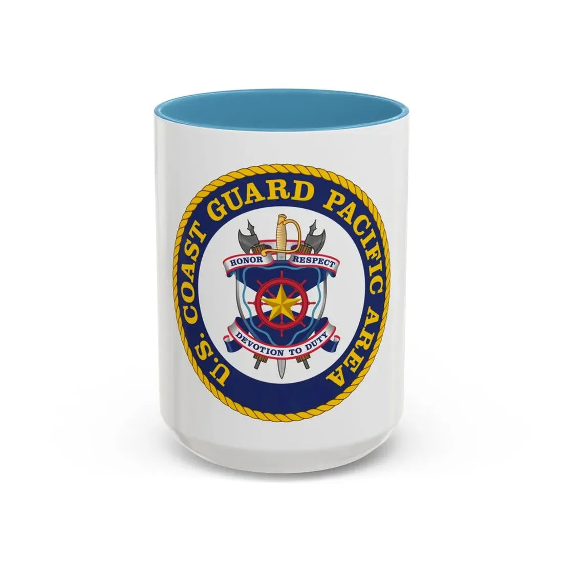 USCG Pacific Area (U.S. Coast Guard) Accent Coffee Mug 15oz Light Blue - Go Mug Yourself