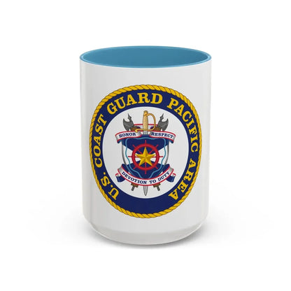 USCG Pacific Area (U.S. Coast Guard) Accent Coffee Mug 15oz Light Blue - Go Mug Yourself