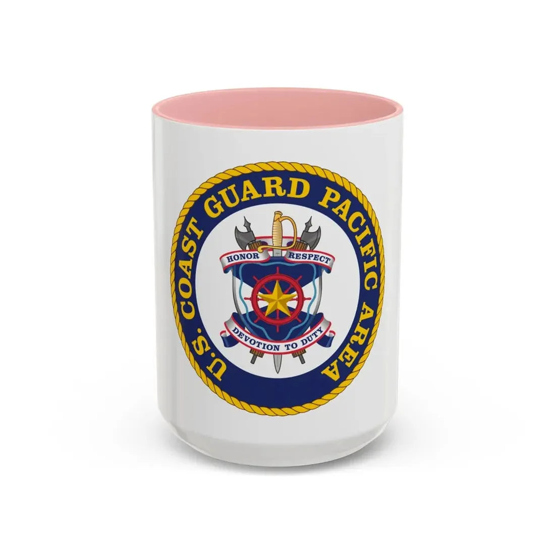 USCG Pacific Area (U.S. Coast Guard) Accent Coffee Mug 15oz Pink - Go Mug Yourself