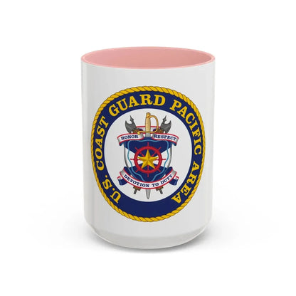 USCG Pacific Area (U.S. Coast Guard) Accent Coffee Mug 15oz Pink - Go Mug Yourself