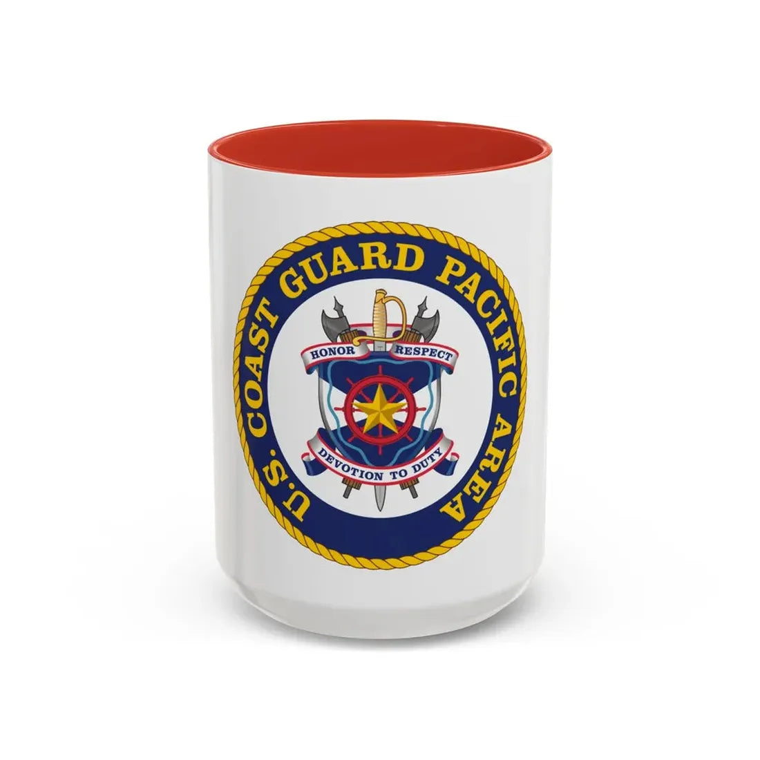 USCG Pacific Area (U.S. Coast Guard) Accent Coffee Mug 15oz Red - Go Mug Yourself