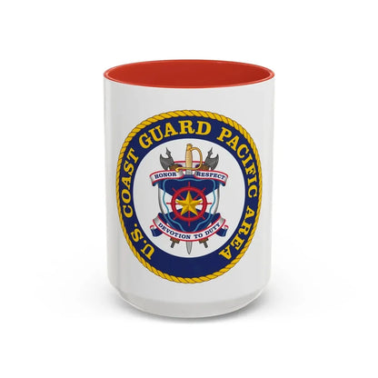USCG Pacific Area (U.S. Coast Guard) Accent Coffee Mug 15oz Red - Go Mug Yourself