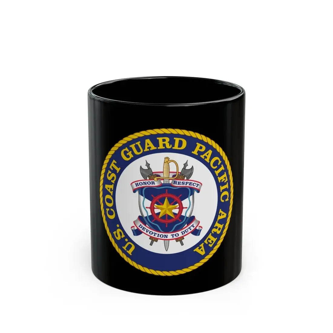 USCG Pacific Area (U.S. Coast Guard) Black Coffee Mug 11oz - Go Mug Yourself