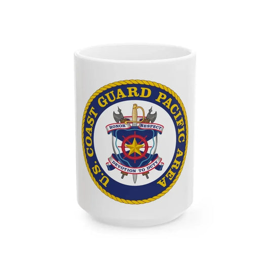 USCG Pacific Area (U.S. Coast Guard) White Coffee Mug 15oz - Go Mug Yourself