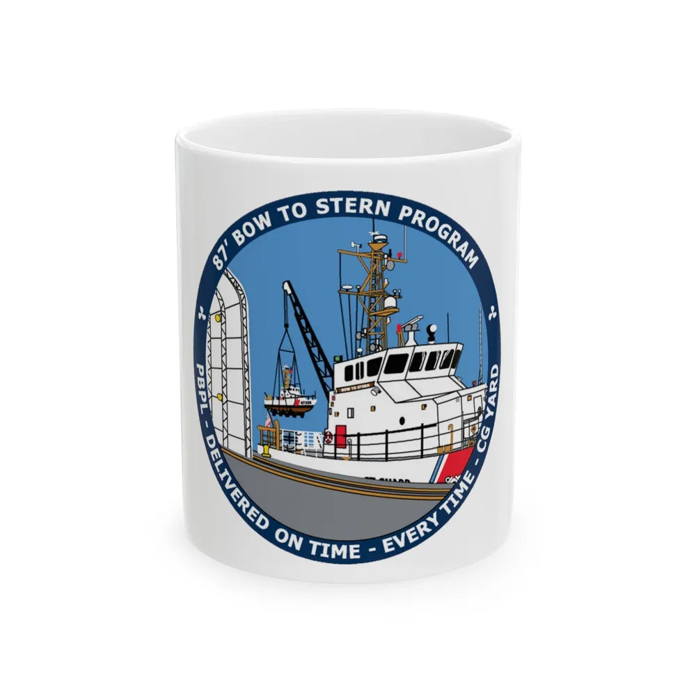 USCG Patrol Boat PBPL Bow to Stern Program (U.S. Coast Guard) White Coffee Mug-11oz-Go Mug Yourself