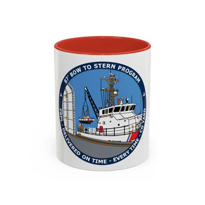 USCG Patrol Boat PBPL Bow to Stern Program (U.S. Coast Guard) Accent Coffee Mug 11oz Red - Go Mug Yourself