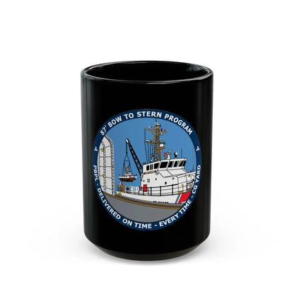 USCG Patrol Boat PBPL Bow to Stern Program (U.S. Coast Guard) Black Coffee Mug 15oz - Go Mug Yourself