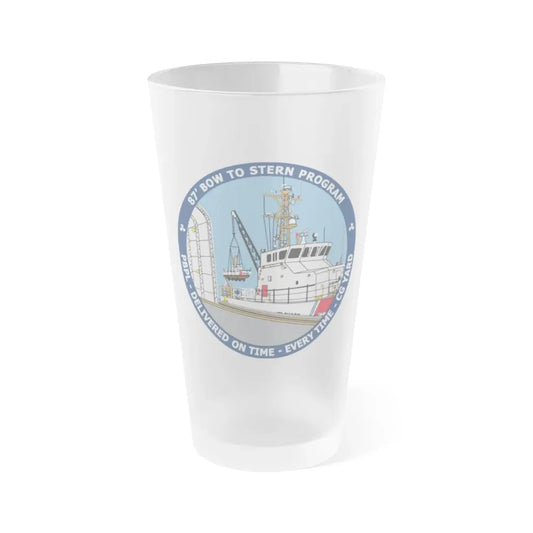 USCG Patrol Boat PBPL Bow to Stern Program (U.S. Coast Guard) Frosted Pint Glass 16oz Default Title - Go Mug Yourself