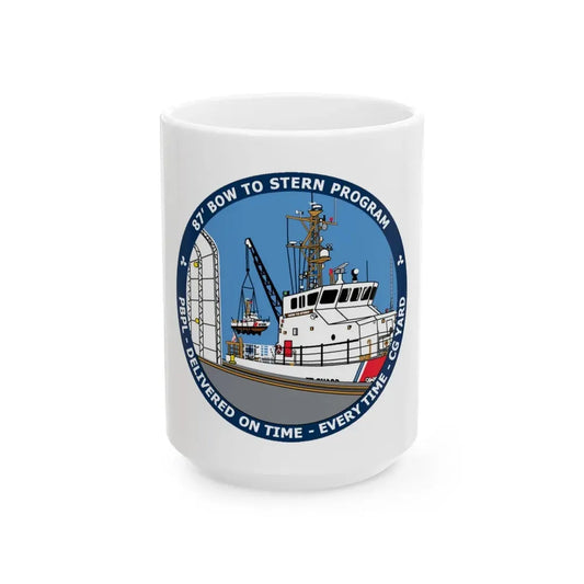 USCG Patrol Boat PBPL Bow to Stern Program (U.S. Coast Guard) White Coffee Mug 15oz - Go Mug Yourself
