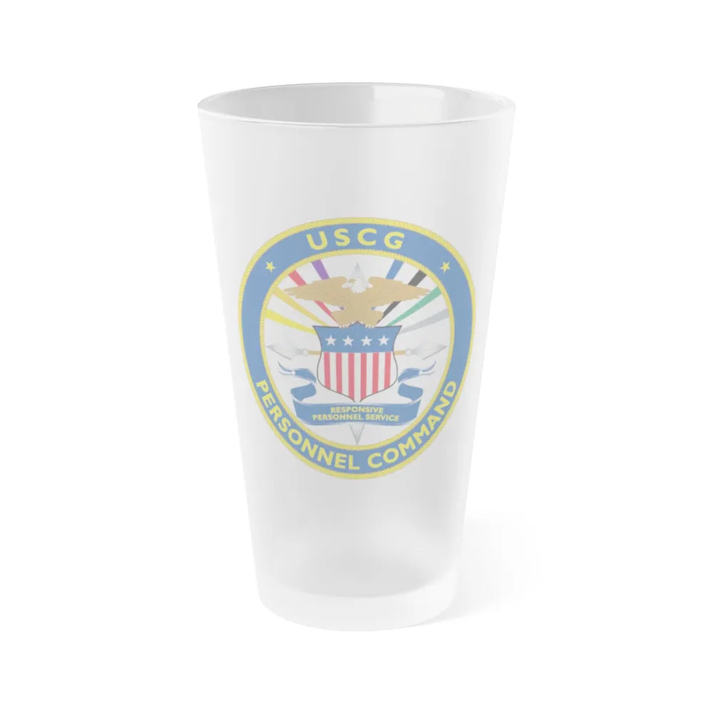 USCG Personnel Command (U.S. Coast Guard) Frosted Pint Glass 16oz-Go Mug Yourself