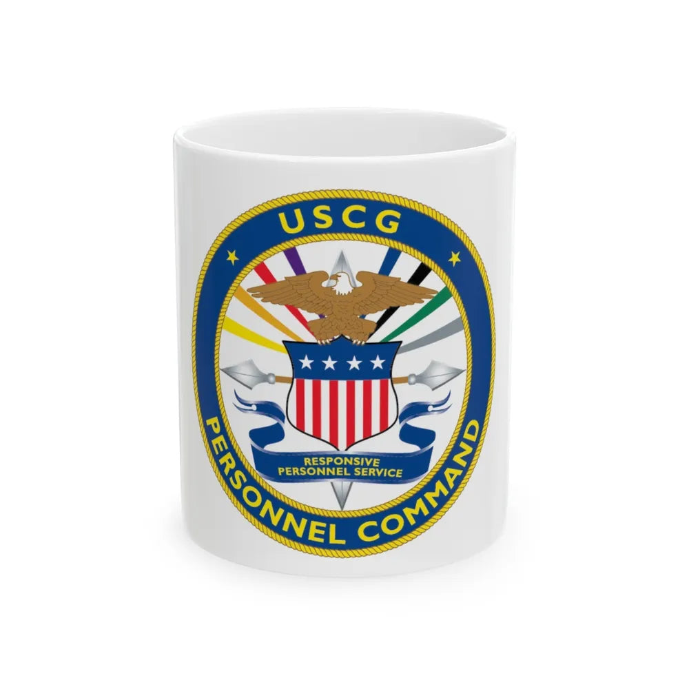 USCG Personnel Command (U.S. Coast Guard) White Coffee Mug-11oz-Go Mug Yourself