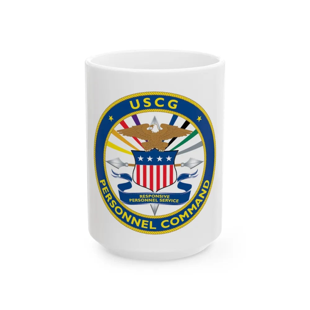 USCG Personnel Command (U.S. Coast Guard) White Coffee Mug-15oz-Go Mug Yourself