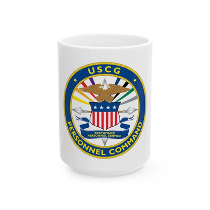 USCG Personnel Command (U.S. Coast Guard) White Coffee Mug-15oz-Go Mug Yourself