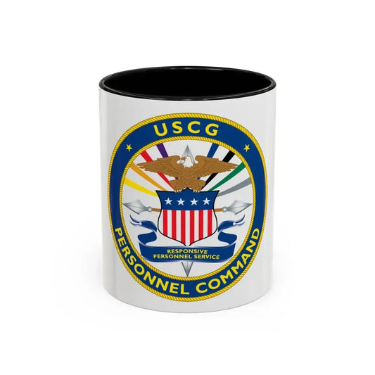 USCG Personnel Command (U.S. Coast Guard) Accent Coffee Mug 11oz Black - Go Mug Yourself