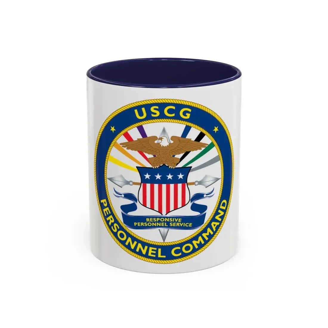 USCG Personnel Command (U.S. Coast Guard) Accent Coffee Mug 11oz Navy - Go Mug Yourself