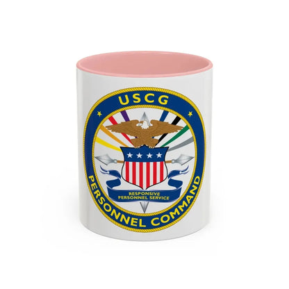 USCG Personnel Command (U.S. Coast Guard) Accent Coffee Mug 11oz Pink - Go Mug Yourself