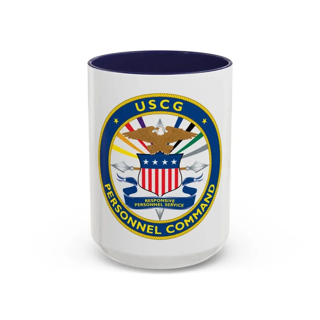 USCG Personnel Command (U.S. Coast Guard) Accent Coffee Mug 15oz Navy - Go Mug Yourself