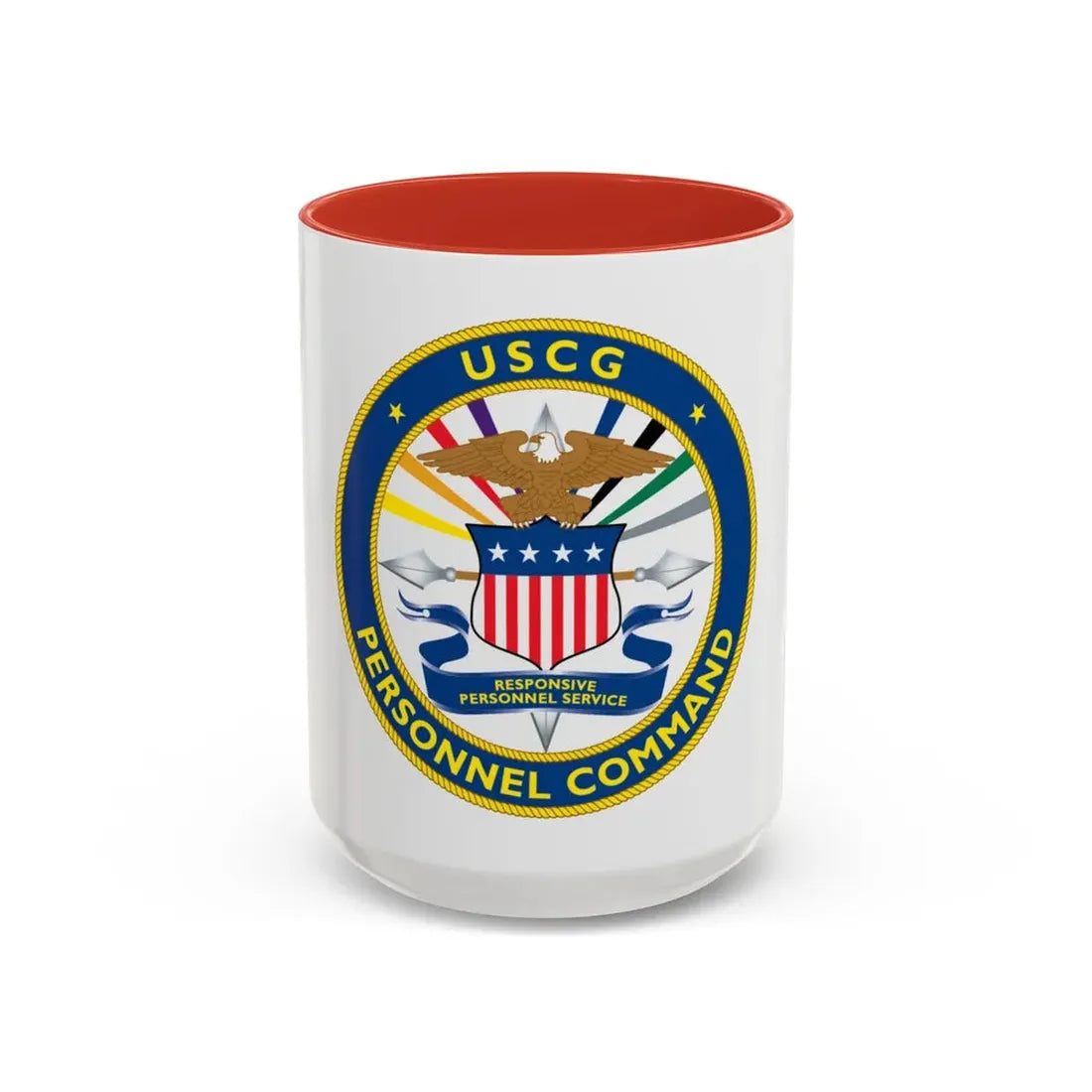USCG Personnel Command (U.S. Coast Guard) Accent Coffee Mug 15oz Red - Go Mug Yourself