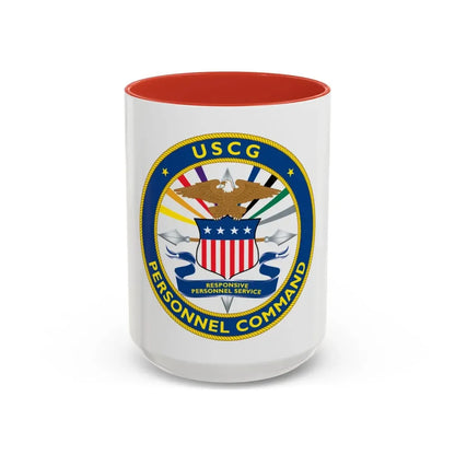 USCG Personnel Command (U.S. Coast Guard) Accent Coffee Mug 15oz Red - Go Mug Yourself