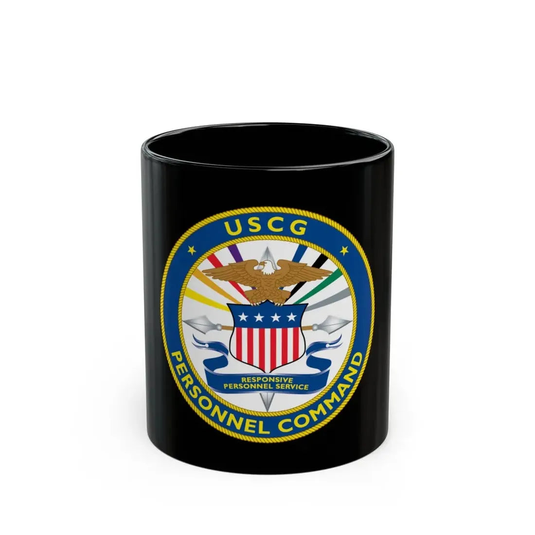 USCG Personnel Command (U.S. Coast Guard) Black Coffee Mug 11oz - Go Mug Yourself