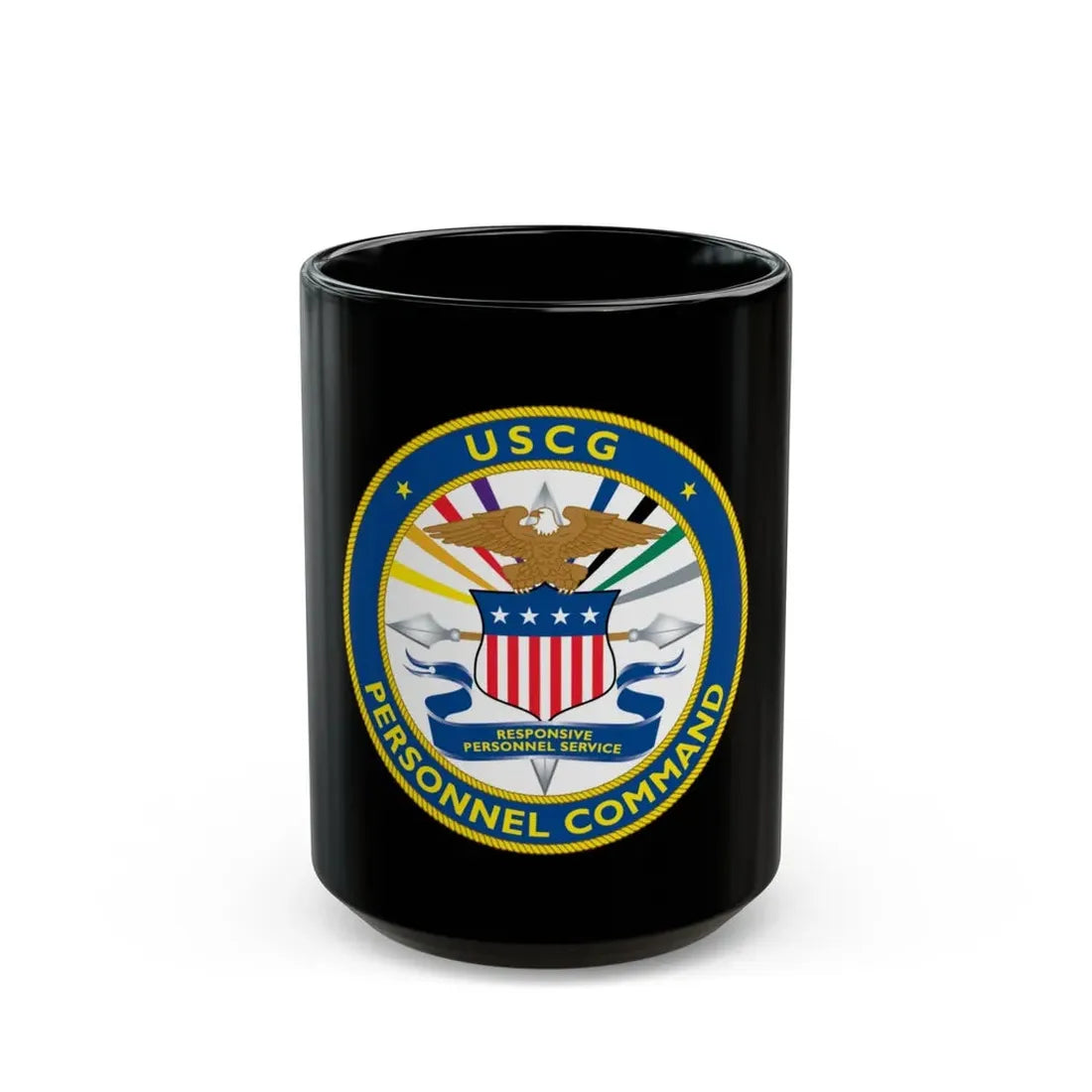 USCG Personnel Command (U.S. Coast Guard) Black Coffee Mug 15oz - Go Mug Yourself