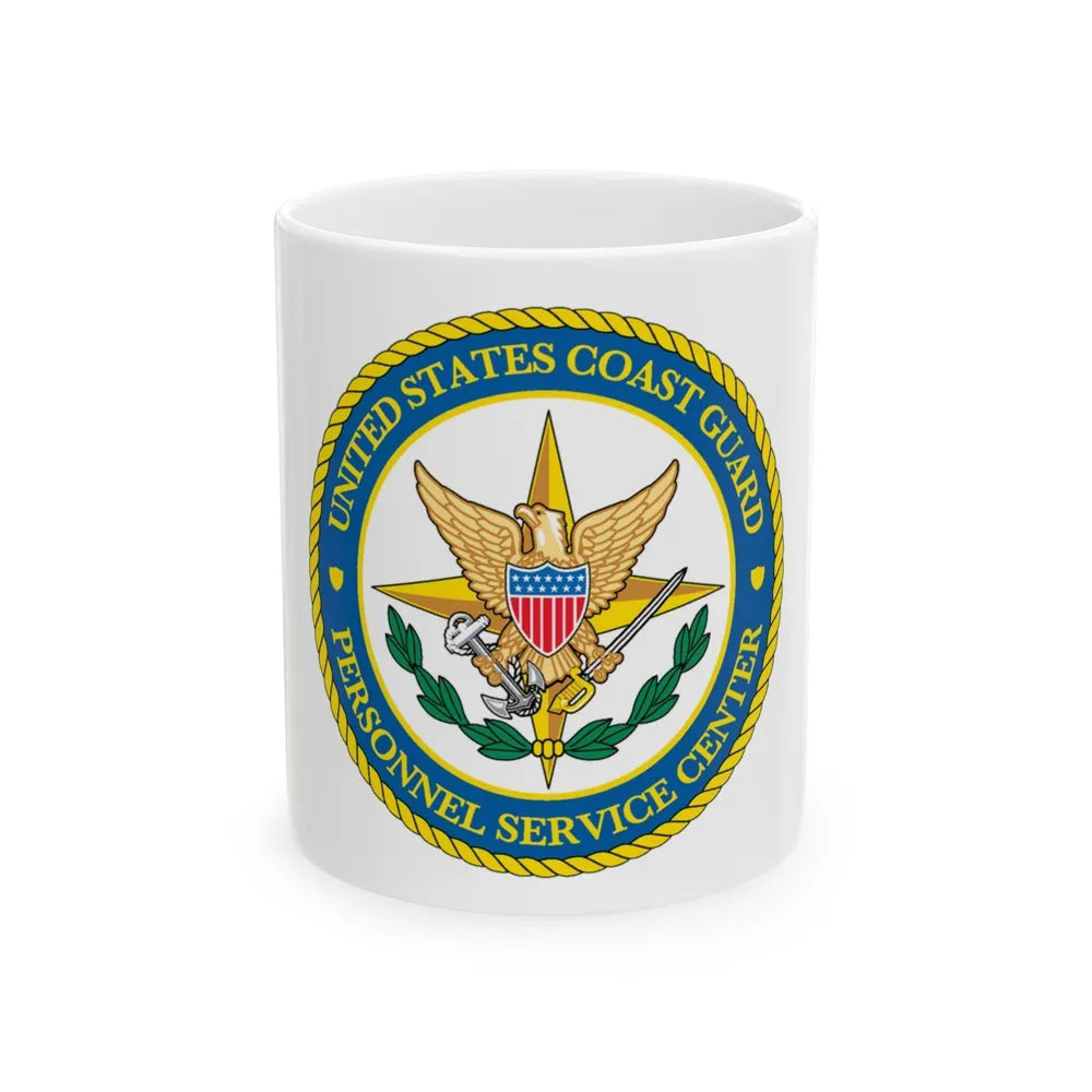 USCG Personnel Service Center (U.S. Coast Guard) White Coffee Mug-11oz-Go Mug Yourself