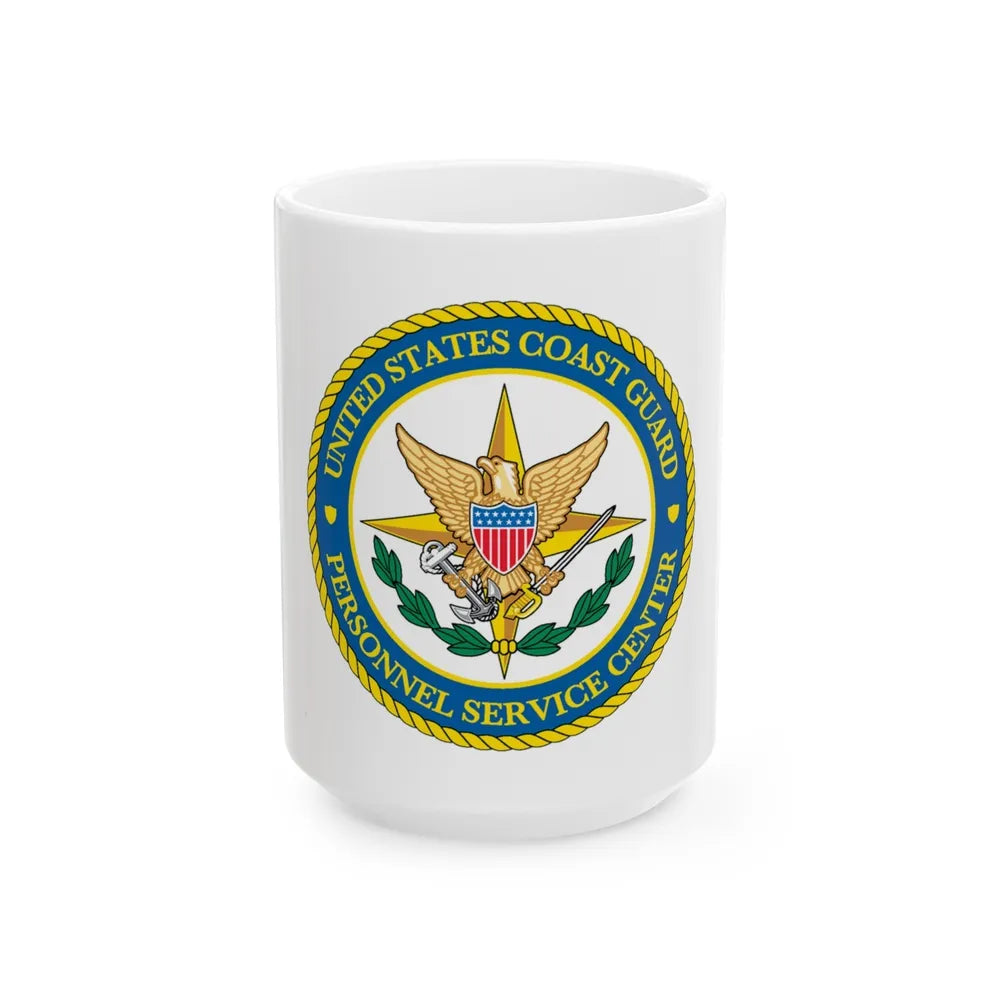 USCG Personnel Service Center (U.S. Coast Guard) White Coffee Mug-15oz-Go Mug Yourself