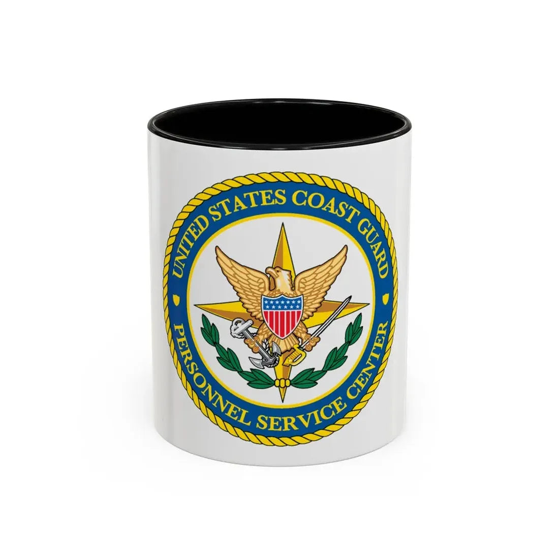 USCG Personnel Service Center (U.S. Coast Guard) Accent Coffee Mug 11oz Black - Go Mug Yourself