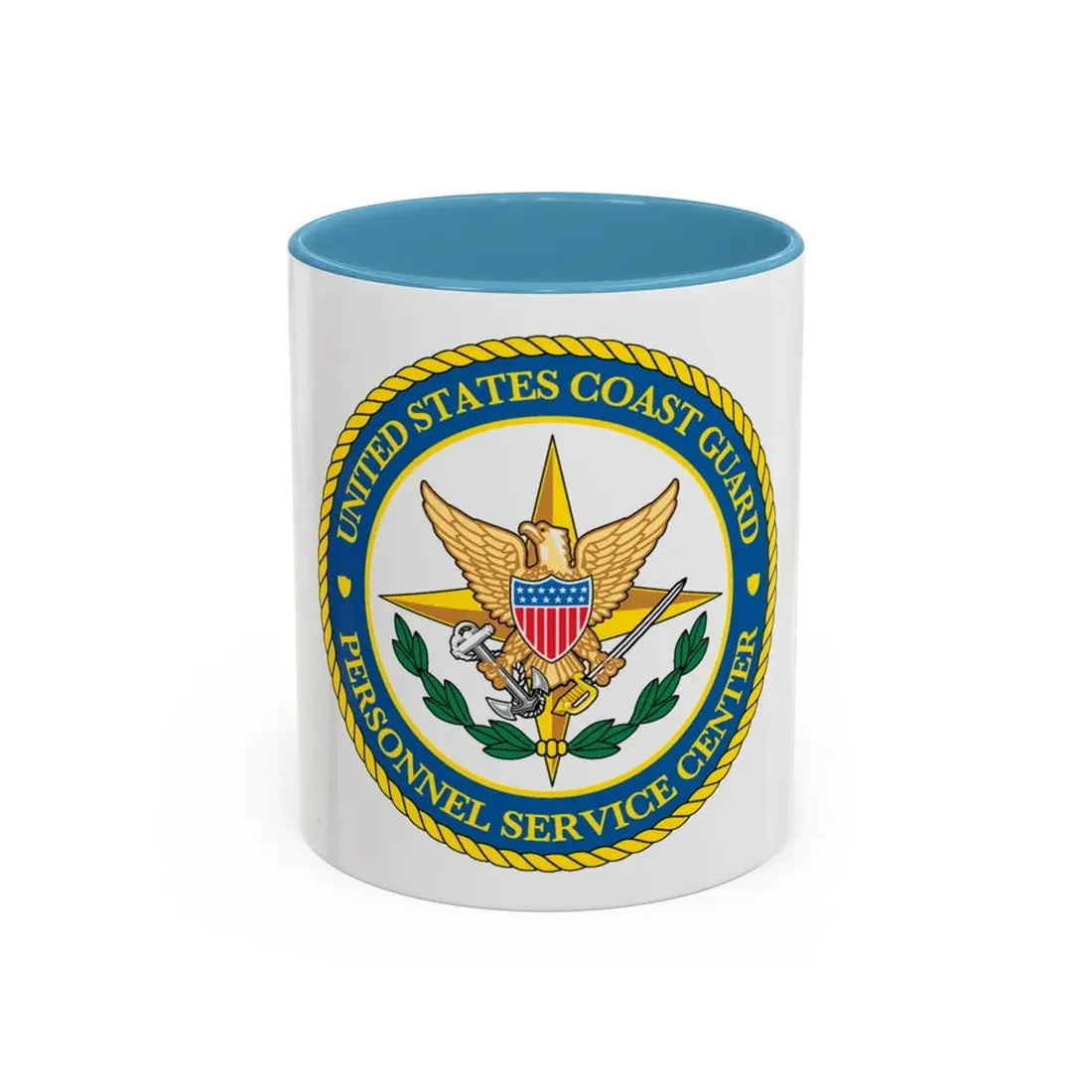 USCG Personnel Service Center (U.S. Coast Guard) Accent Coffee Mug 11oz Light Blue - Go Mug Yourself