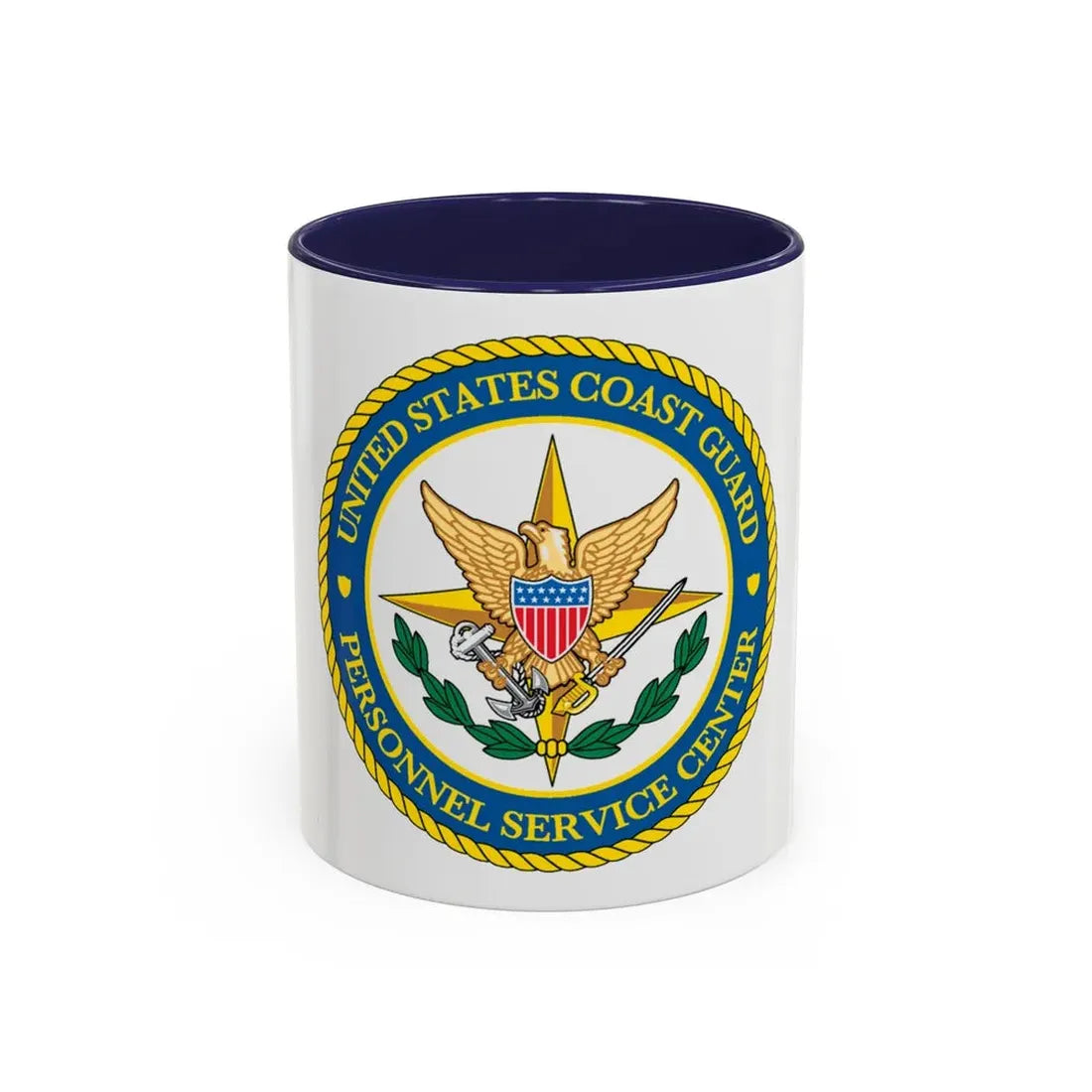 USCG Personnel Service Center (U.S. Coast Guard) Accent Coffee Mug 11oz Navy - Go Mug Yourself