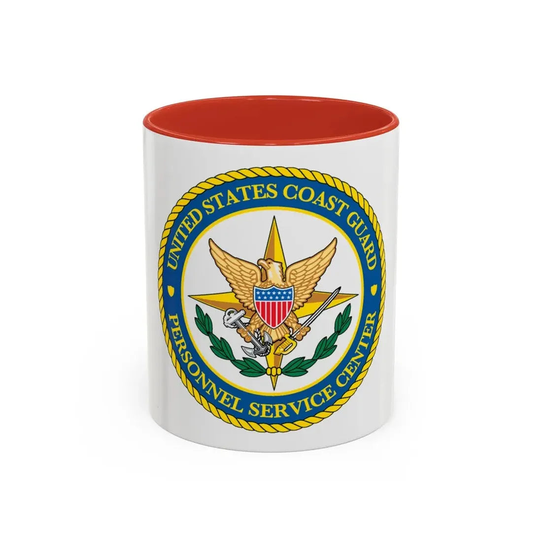 USCG Personnel Service Center (U.S. Coast Guard) Accent Coffee Mug 11oz Red - Go Mug Yourself