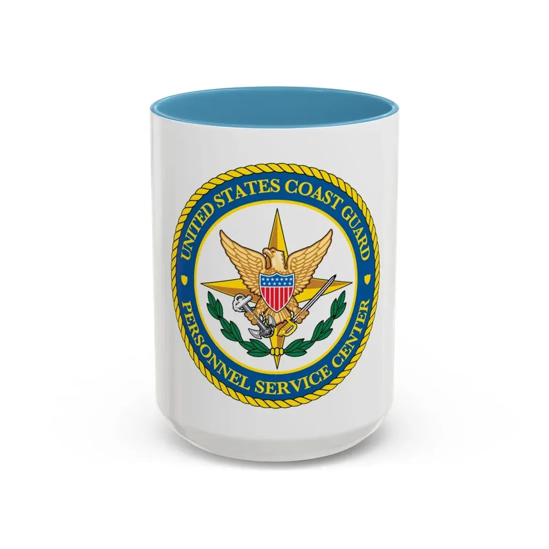 USCG Personnel Service Center (U.S. Coast Guard) Accent Coffee Mug 15oz Light Blue - Go Mug Yourself