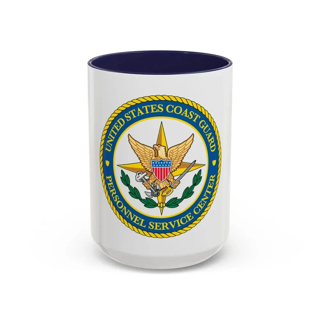 USCG Personnel Service Center (U.S. Coast Guard) Accent Coffee Mug 15oz Navy - Go Mug Yourself