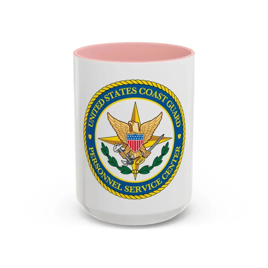 USCG Personnel Service Center (U.S. Coast Guard) Accent Coffee Mug 15oz Pink - Go Mug Yourself