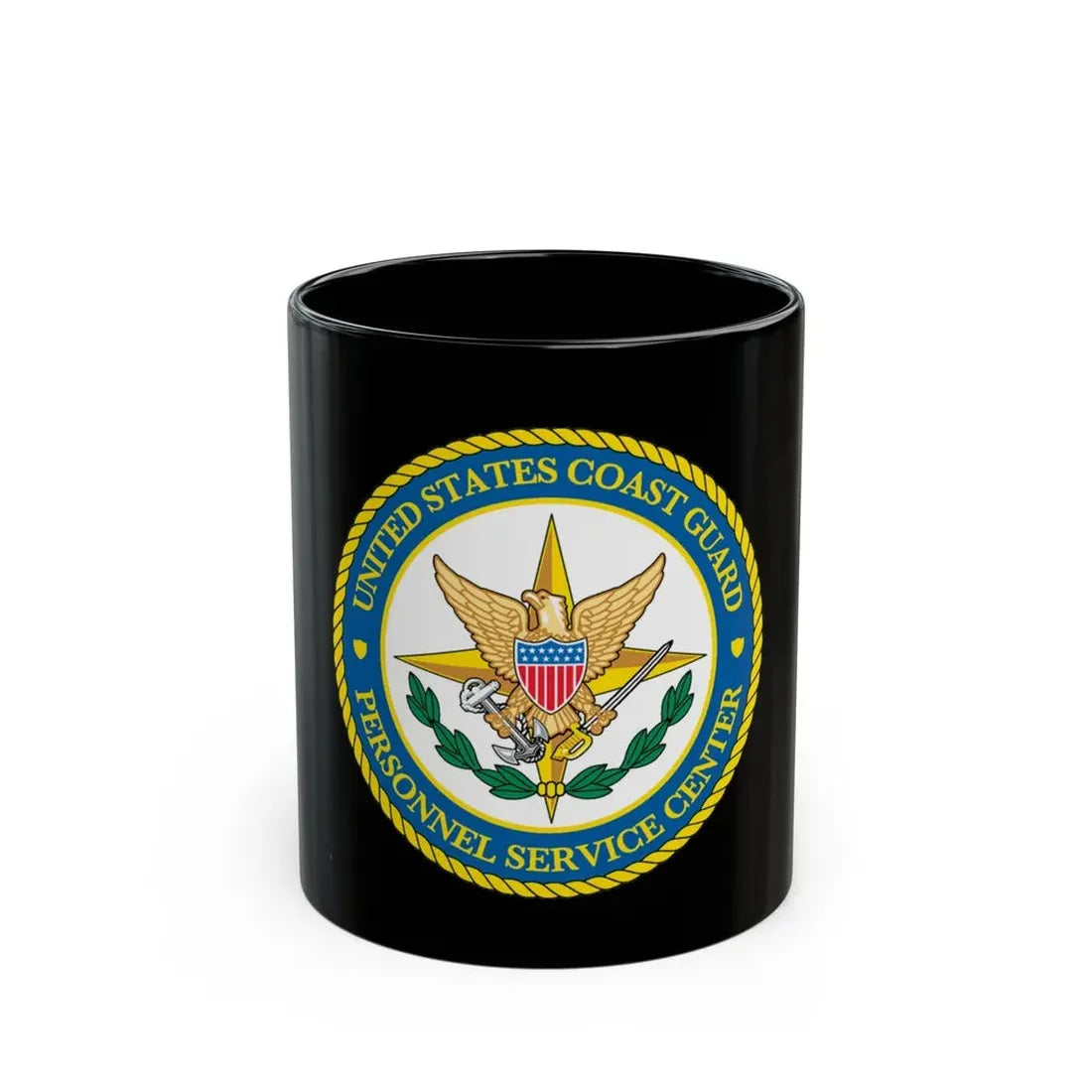 USCG Personnel Service Center (U.S. Coast Guard) Black Coffee Mug 11oz - Go Mug Yourself