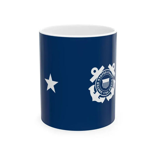 USCG Rear Admiral Flag Lower Half (United States) White Coffee Mug 11oz - Go Mug Yourself