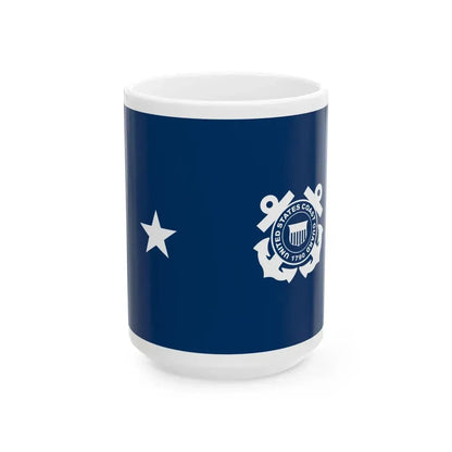 USCG Rear Admiral Flag Lower Half (United States) White Coffee Mug 15oz - Go Mug Yourself